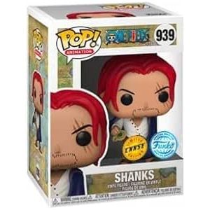 FUNKO POP! One Piece Shanks Limited Chase Edition 939 in box, made from high-quality durable vinyl, perfect for collectors.