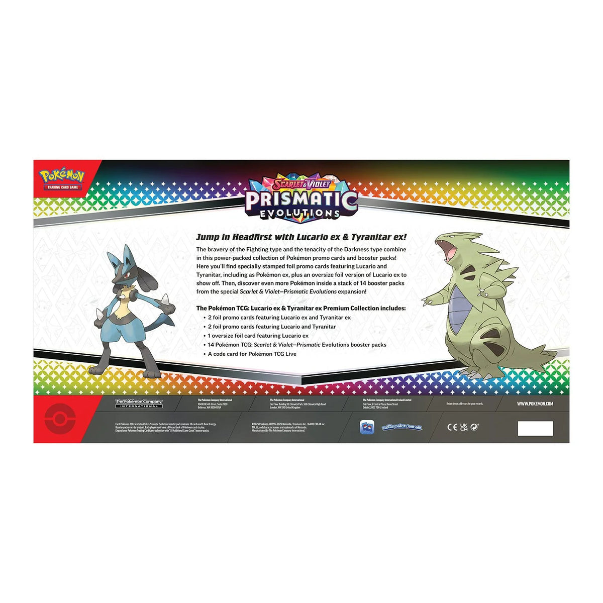 Prismatic Evolutions Lucario ex & Tyranitar ex Premium Collection Box - Pokeca.NL