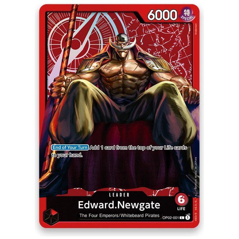 Edward Newgate Silver Foil Leader Card from Bandai One Piece Special Goods Set Former Four Emperors Edition